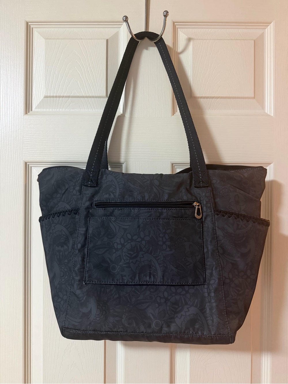 Sakroots Tacoma Tote in the "Black Spirit Desert" print. - Picture 3 of 10